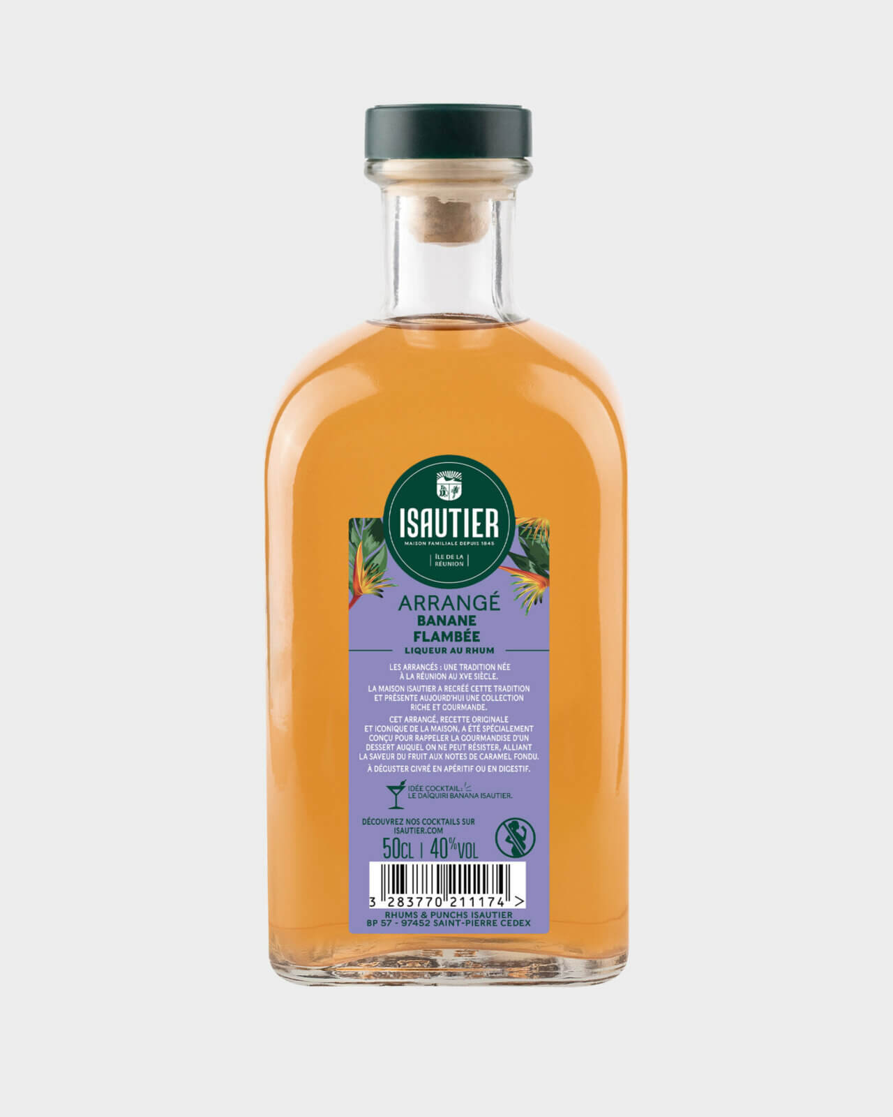 Bouteille de rhum arrangé Isautier « Arrangé Banane Flambée »