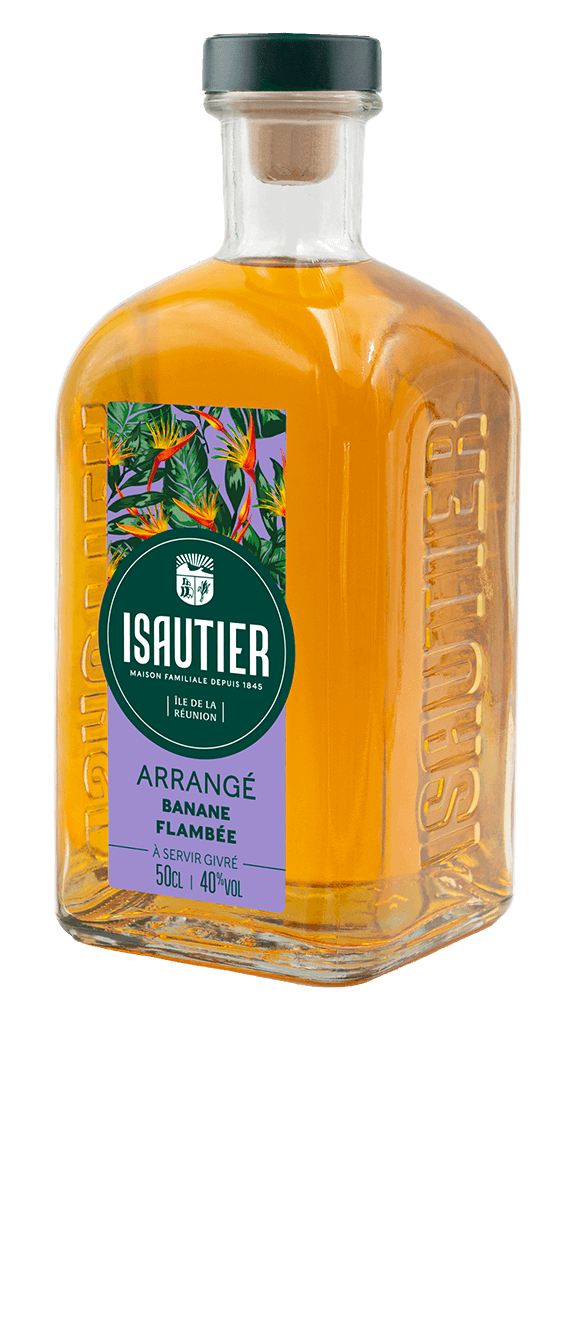 Bouteille de rhum arrangé Isautier « Arrangé Banane Flambée »