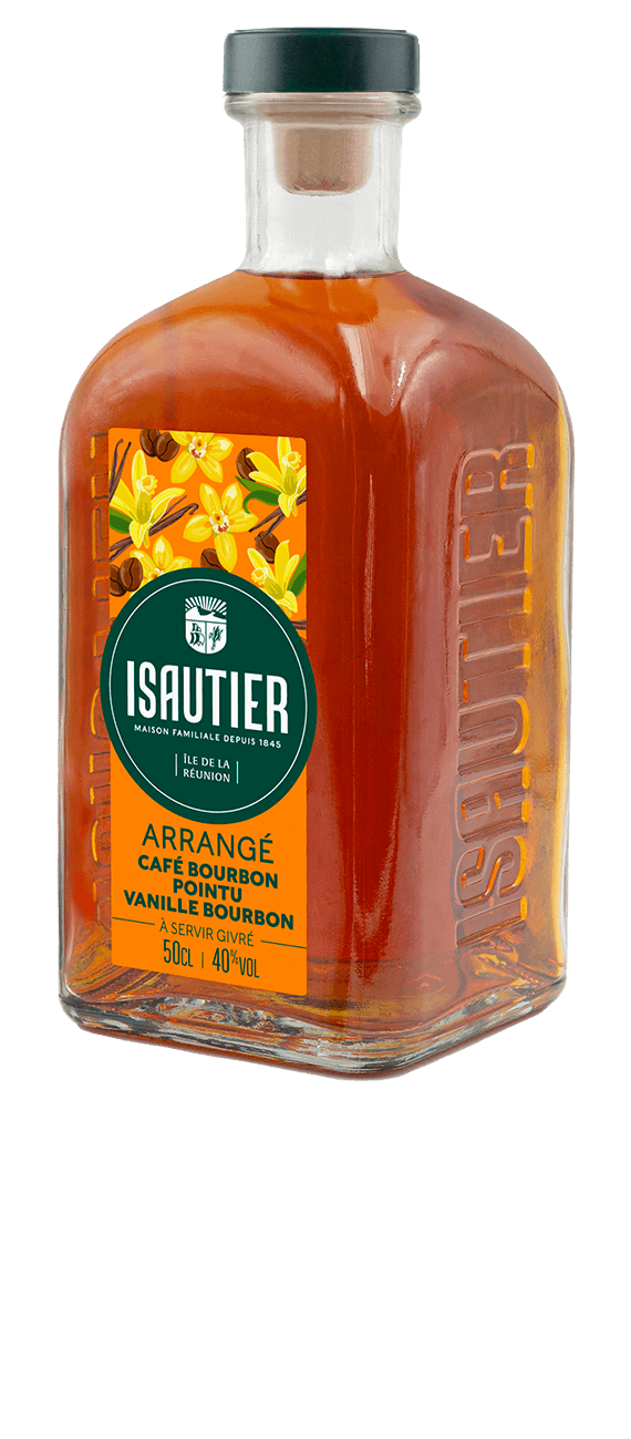 Bouteille de rhum arrangé Isautier « Arrangé Café Bourbon Pointu Vanille Bourbon »