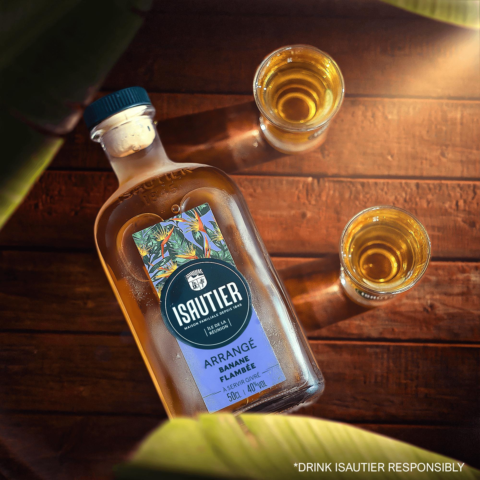 Serving and tasting the Arrangé Banana Flambé Isautier