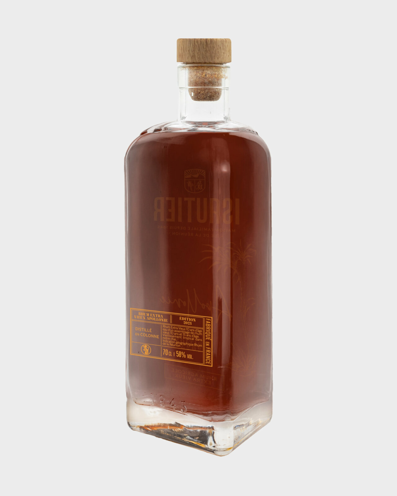 Arrière de la bouteille Isautier Apollonie rhum agricole