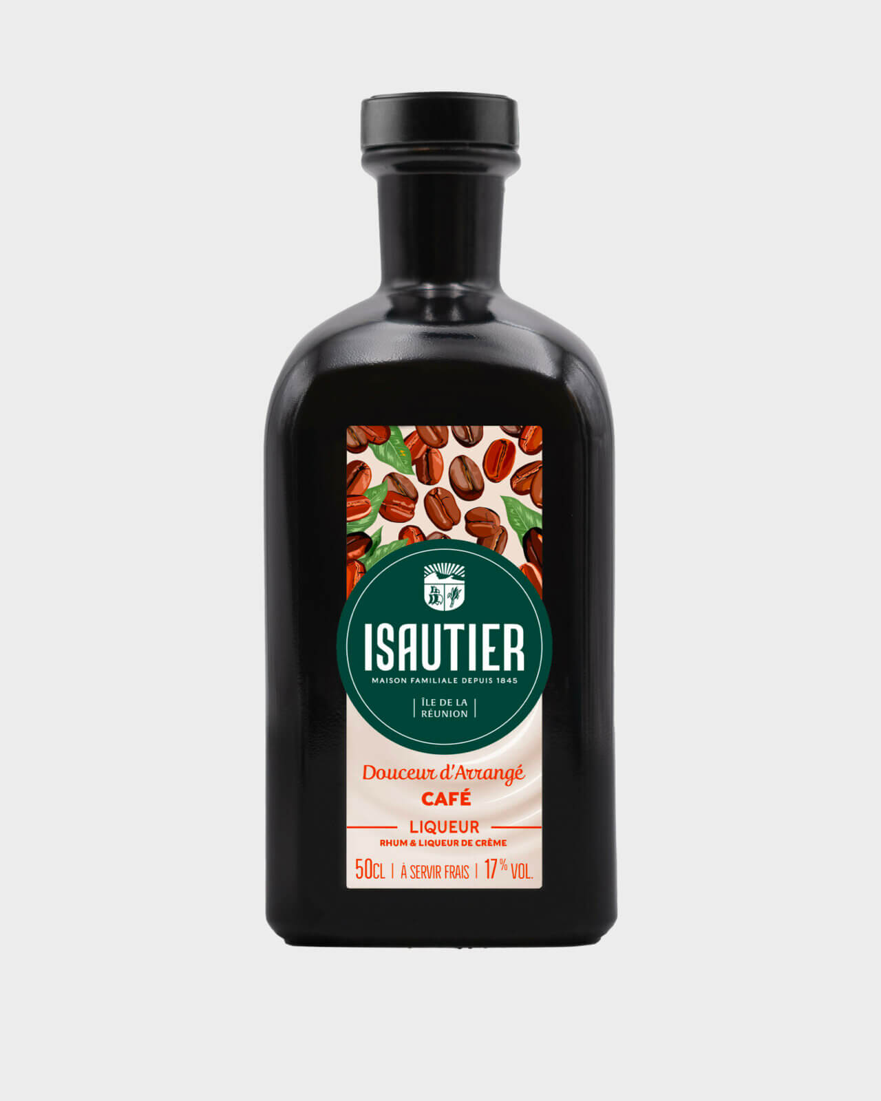 Bouteille de rhum arrangé Isautier « Douceur d’Arrangé Café » - Face
