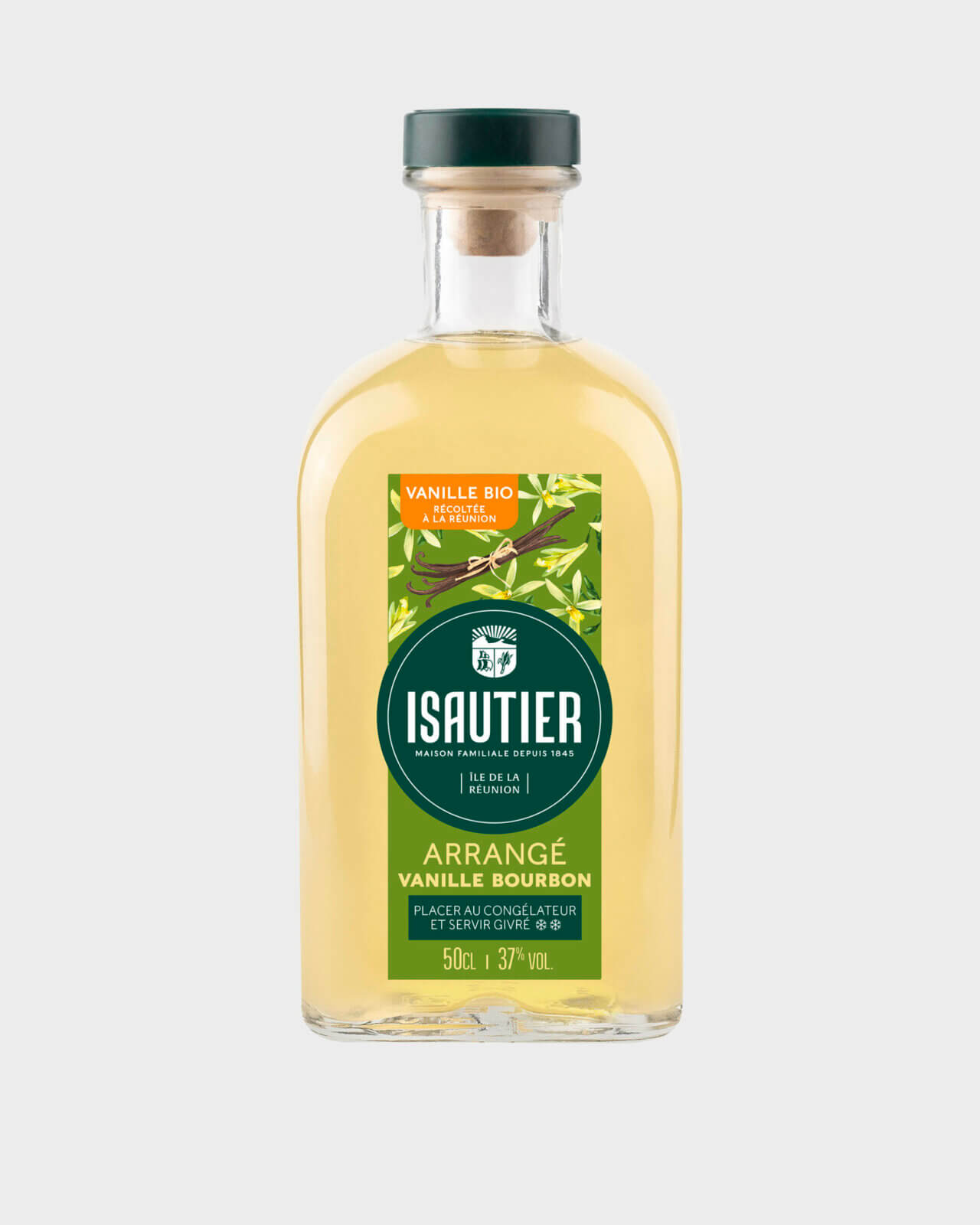 Bouteille de rhum arrangé Isautier « Arrangé Vanille Bourbon » - Face